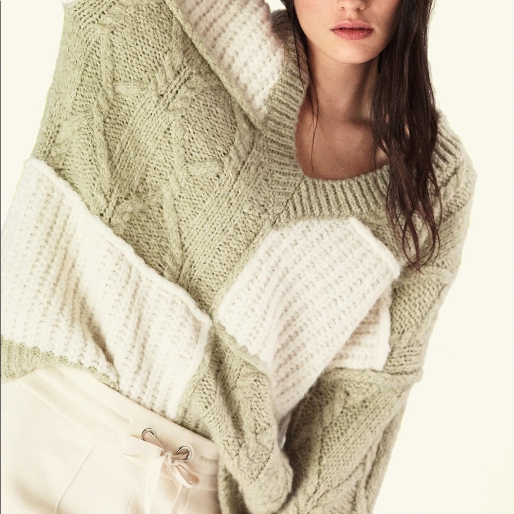 Zara Patchwork Knit Sweater M - Picture 6 of 6